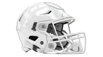 Fototapeta premium Vibrant photo of white american football helmet isolated on transparent background.