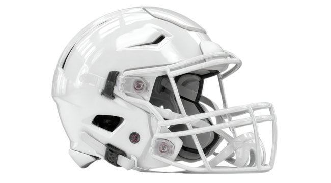 Vibrant photo of white american football helmet isolated on transparent background. - Powered by Adobe