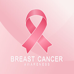 Vector Design of Pink Ribbon for Breast Cancer Awareness Month, Editable Illustration for Medical Health Campaign and Social Poster.