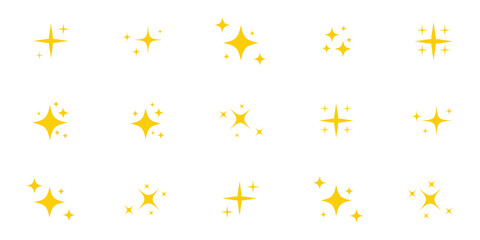 Star sparkle icon set. Retro Futuristic Vector Icons Starburst Twinkles, Geometric Sparkles , Cosmic Design Elements