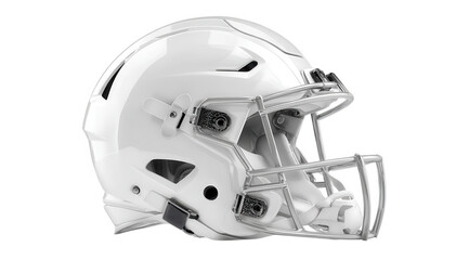 Fototapeta premium Vibrant photo of white american football helmet isolated on transparent background.
