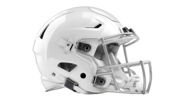 Vibrant photo of white american football helmet isolated on transparent background. - Powered by Adobe