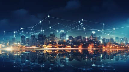 5G, 6G, Big data wireless network, high speed internet, cloud computing or connect diagram technology, Data storage, service, synchronize, online, financial, Connectivity global, smart city,