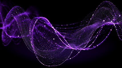 A flowing violet wave composed of thousands of luminous data points undulates against deep black,
visualizing quantum signals and the elegant harmony of advanced information streams.