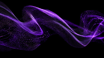 A flowing violet wave composed of thousands of luminous data points undulates against deep black,
visualizing quantum signals and the elegant harmony of advanced information streams.