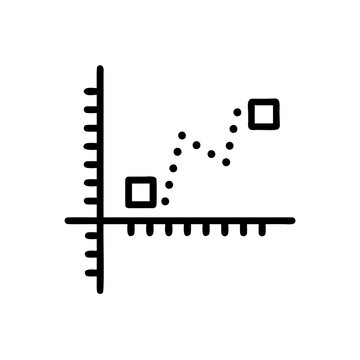 Scatter plot icon with data points squares graph chart