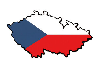 Flag of the Czech Republic in the colors of the Czech flag on a white background 