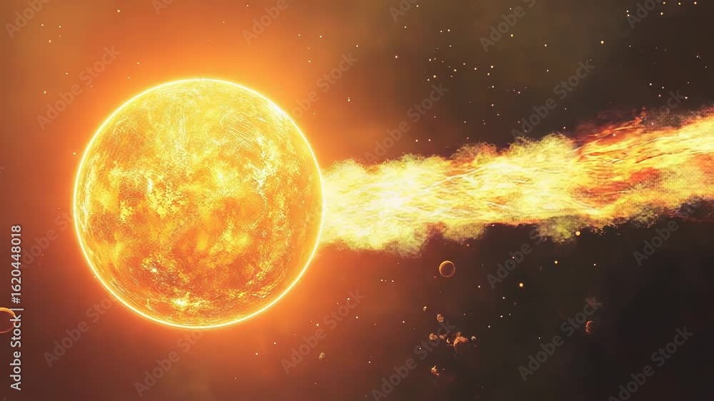 Canvas Prints solar flare erupting from sun surface with prominences in outer space
