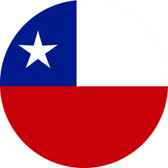 Naklejka premium Chile flag illustrator national of round