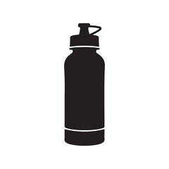 Reusable water bottle silhouette vector flat illustration design