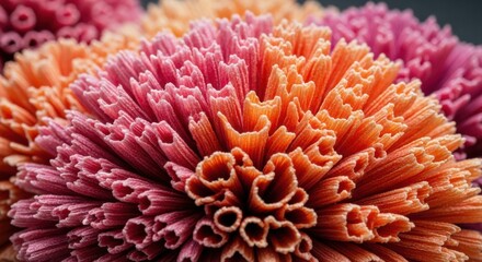 Vibrant Coral Texture: Close-Up of Textured Pink and Orange Flower