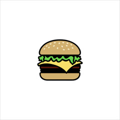 hot burger hand drawn illustration artwork