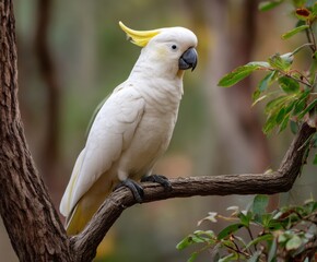 Fototapeta premium Sulphur-crested cockatoo, Cacatua galerita in a tree, in the wild