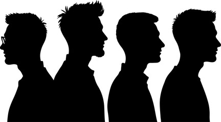 Silhouette of Bald Man with Toothpick in Mouth | Vector Illustration