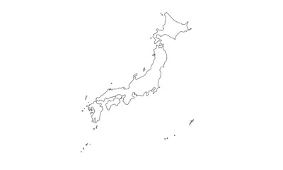 Obraz premium Japan map stroke, design, Japan Logo design, Japan's unique charm and natural wonders, Use it in your marketing materials, travel guides, or digital projects, Japan map logo vector, Japanese country