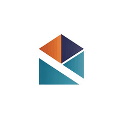 Abstract colorful logo design with geometric shapes and business concept elements