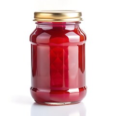 glass jar of red jam