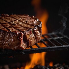 Flame-Kissed Steak in Warm Lighting