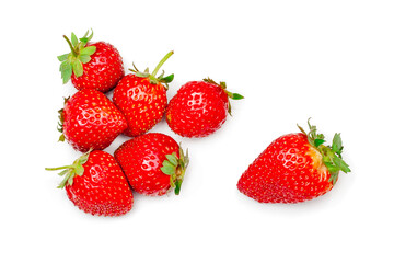 Strawberries isolated on a white background, contour