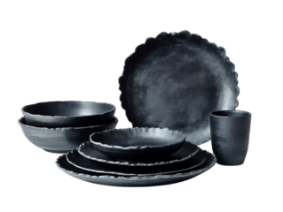 Bold Charcoal Dishware Combo Stylish Home Decor.