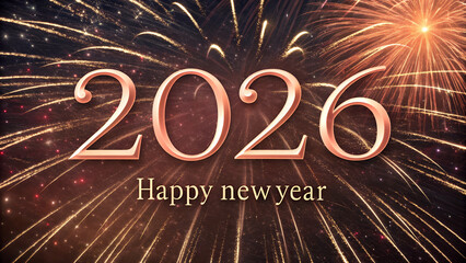 Celebrate 2026 with vibrant fireworks and a Happy New Year message for a festive holiday