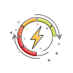 Electricity cycle graphic illustration energy flow circular process concept