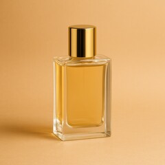Mockup perfume bottle on yellow background