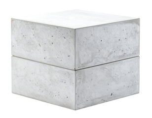 Industrial concrete block podium, isolated PNG