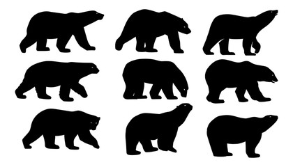 polar bear silhouettes collection