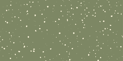 Minimal seamless olive terrazzo textured pattern with beige specks. Green background with abstract stone chips. Neutral color palette wallpaper, textile cover, fabric backdrop.