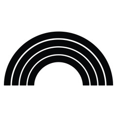 Naklejka premium Simple black and white rainbow illustration perfect for designs related to weather and optimism
