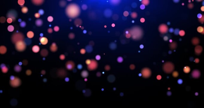 Abstract elegant particles animation concept for birthday and holiday celebration. 4K background with bokeh effect and light particles on dark background. Animation with diffused light effect. - Powered by Adobe
