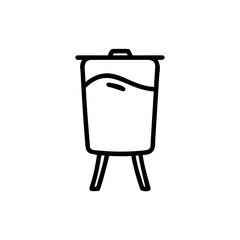 Simple line drawing a water dispenser on legs drink beverage