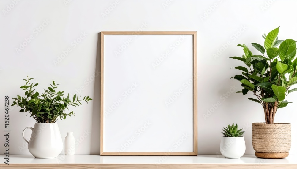 Poster empty white poster mockup on a plain background for design and presentation blank.