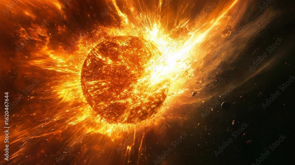 Aufkleber powerful coronal mass ejection exploding from sun surface