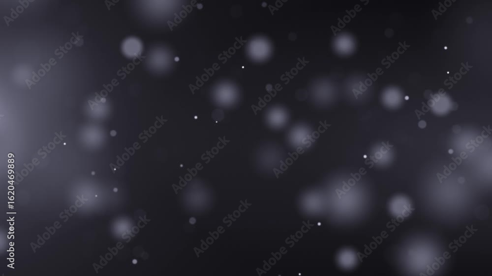 Poster dark abstract elegant background with floating blurred white particles and shimmering bokeh effect c