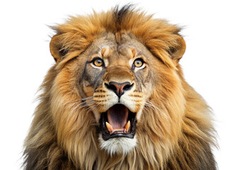Obraz premium surprised lion head isolated on white background
