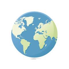 Fototapeta premium Stylized Earth Globe Illustration World Continents Cartography Geography Map