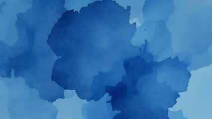 Fototapeta premium Photo of blue watercolor abstract background with paint splashes