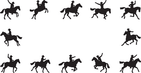 Deer silhouettes vector illustration set of wild animal icons in black outline style