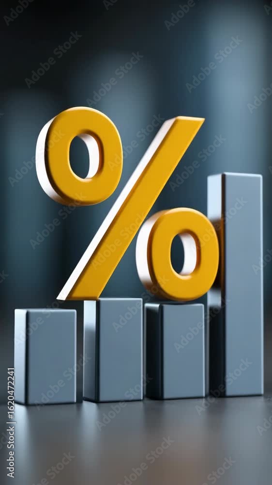 Poster a yellow and gray bar graph with a red slash through it. the graph is on a table