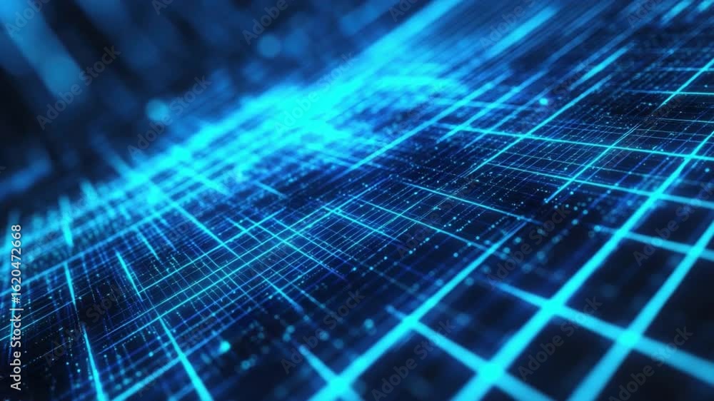Poster high-tech abstract digital background with blue lines and particles for futuristic concepts 4k video