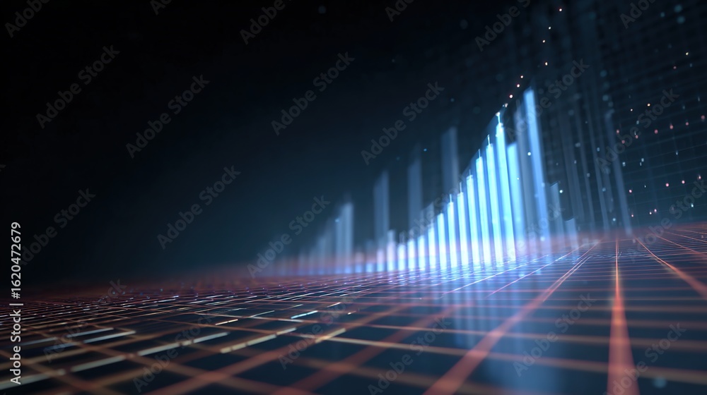 Poster digital growth chart: an electrifying visualization of exponential growth, depicting a vibrant chart