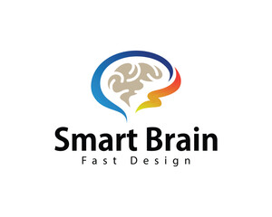 smart brain logo creative design concept psychology fast energy