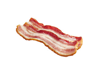 Streaky pork belly slice with fatty layers and red meat bacon food, Isolated, Png Transparent Background