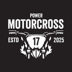 Vintage illustration of motocross handlebar logo