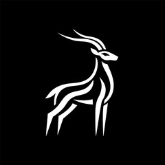 Artistic Blackbuck Design in Black