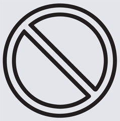 outline of a prohibition sign silhouette vector art illustration, no smoking , no parking sign