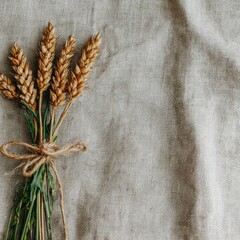 Wheat Stalks on Linen