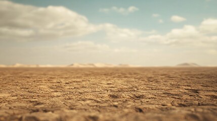 Desert Landscape under a Cloudy Sky